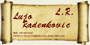 Lujo Radenković vizit kartica